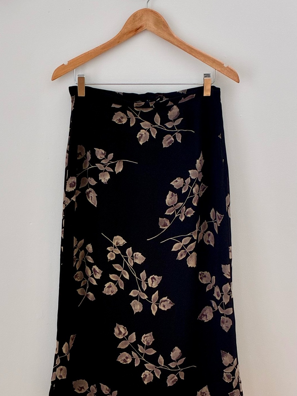 Vintage Rafaelea Black Floral Midi Skirt